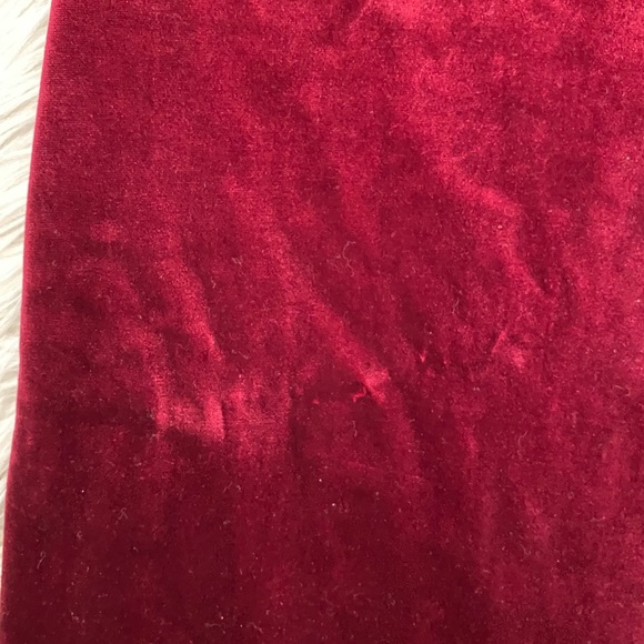 Miss Circle Burgundy Maroon Velvet Strapless Bodycon Victoria Mini Dress - Picture 13 of 13